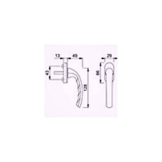 HOPPE Fenstergriff Tokyo aus Aluminium - 90° Rasterung, F1 silber