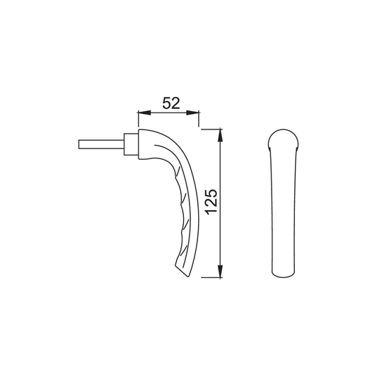 HOPPE Fenstersteckgriff - Tokyo, verkehrsweiß, 7mm Vierkant