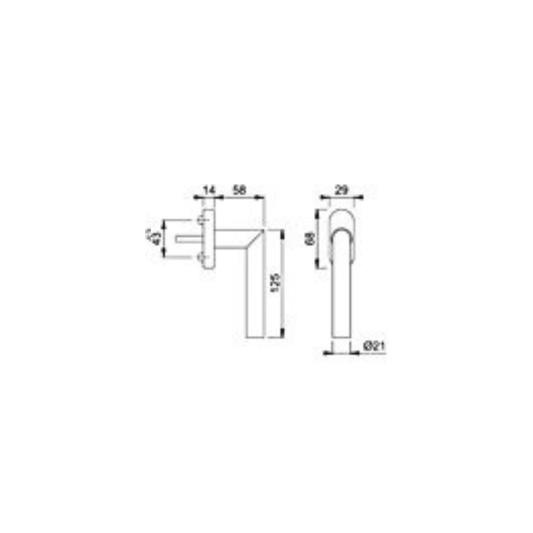 HOPPE Fenstergriff Amsterdam aus Edelstahl F69, 7mm Vierkant, 35mm Stiftlänge