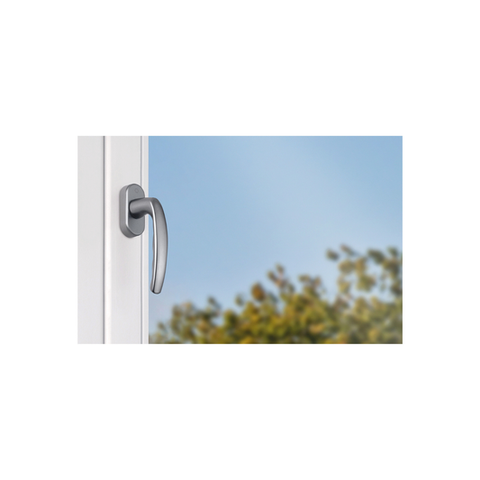 HOPPE Fenstergriff Atlanta F9 stahlfarben – Aluminium Dreh‑Kipp‑Griff mit Secustik® und VarioFit®, inkl. Schrauben
