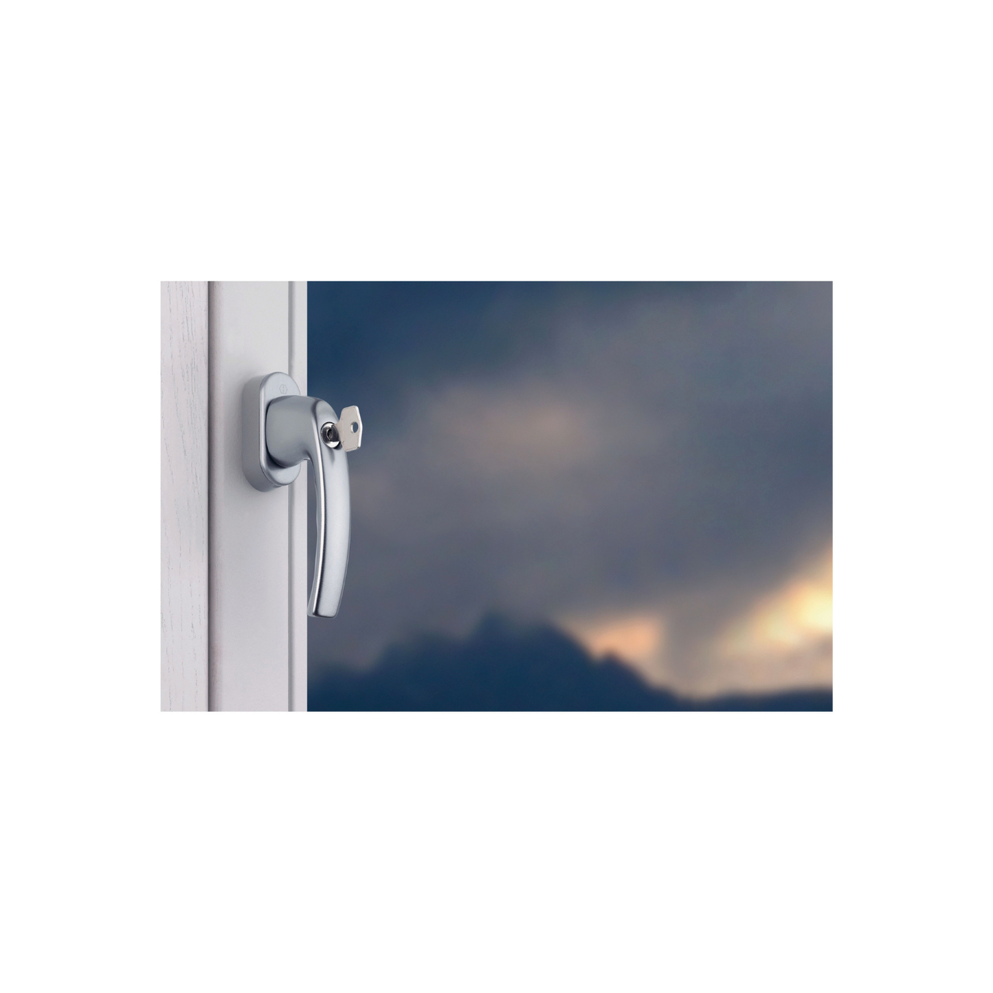 HOPPE Fenstergriff Atlanta - Secustik F1 silberfarbig – abschließbarer Aluminium‑Dreh‑Kipp‑Griff mit VarioFit®, inkl. Schlüssel und Schrauben