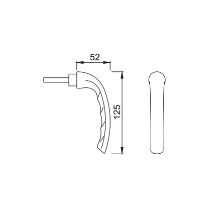 HOPPE Fenstersteckgriff - Tokyo, verkehrsweiß, 7mm Vierkant