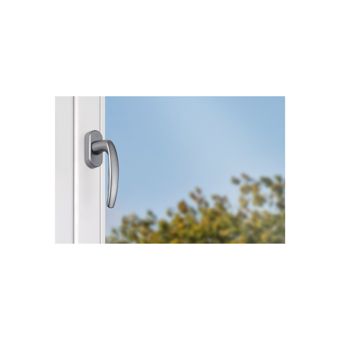 HOPPE Fenstergriff Atlanta F9 stahlfarben – Aluminium Dreh‑Kipp‑Griff mit Secustik® und VarioFit®, inkl. Schrauben