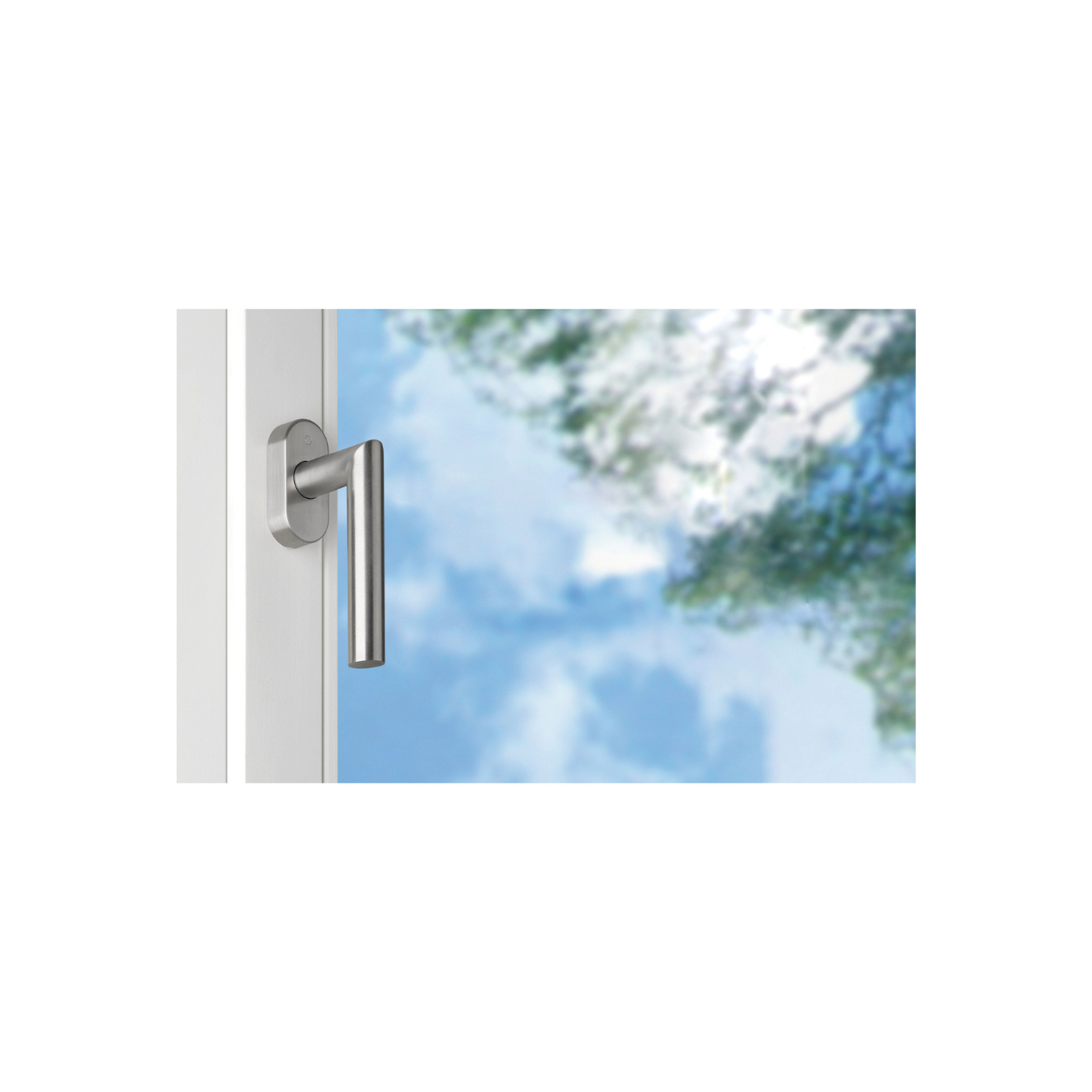 HOPPE Fenstergriff Amsterdam F69 Edelstahl matt – Griff mit Secustik® und VarioFit®, inkl. Schrauben