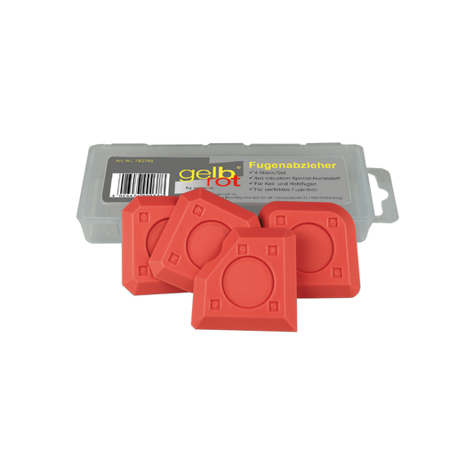 gelbrot Fugen-Quartett – Silikon Abziehspachtel Set mit 4 Fugenabziehern in Box