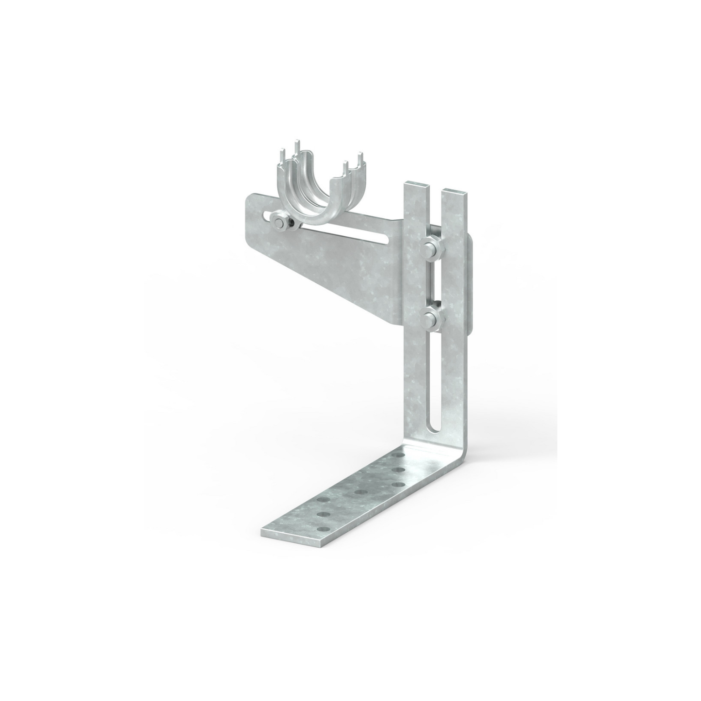 Zwischenlager verzinkt mit 2 Lagerschalen – Stahl – verstellbar