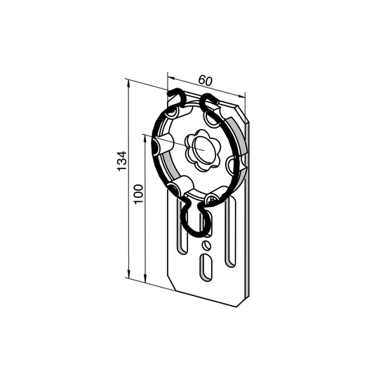 Flanschantriebslager/ Motorlager für Fertigkasten mit Sternkopf – höhenverstellbar, verzinkt