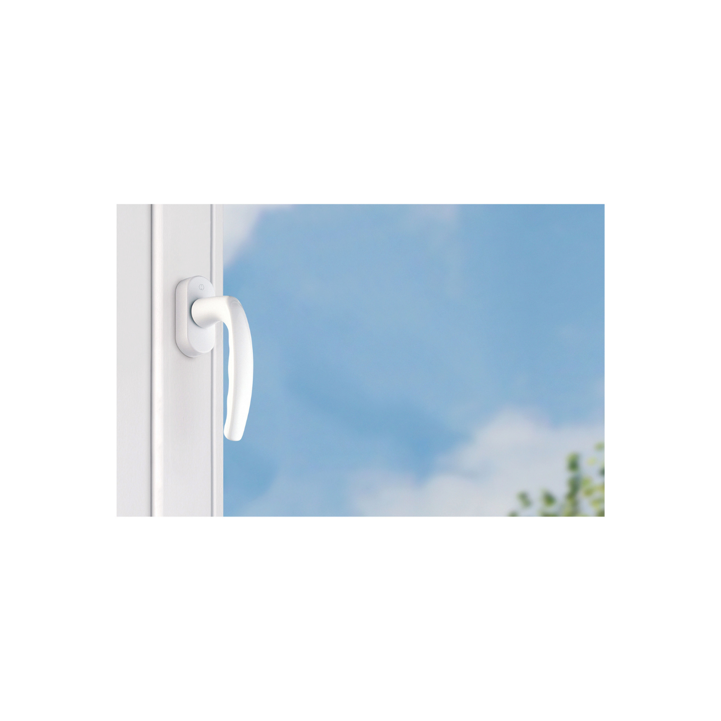 HOPPE Fenstergriff Atlanta F9016 verkehrsweiß – Aluminium Griff mit Secustik® und VarioFit®, inkl. Schrauben